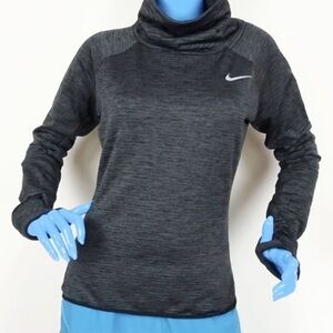 Nike Running Women's Active Top S Gray Cowl Neck Dri-Fit Stretch Fleece